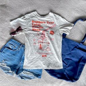 Women's off white Noodle Shop Graphic Tee